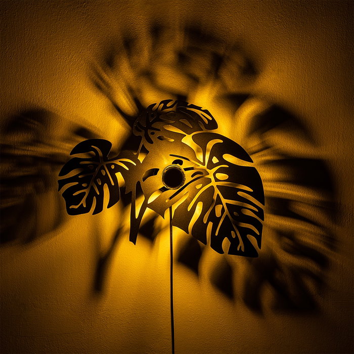 Opviq Leaves Lámpara de pared negra